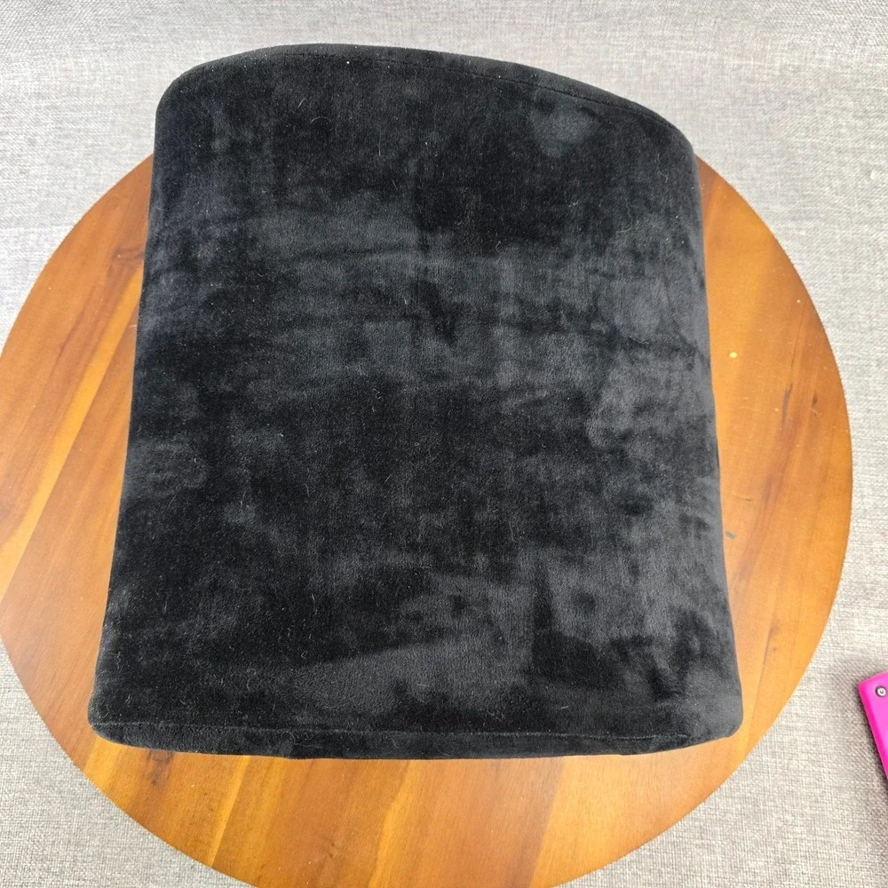 Qutool Black Velour Lumbar Support Pillow Cushion Ergonomic Back Support w/Strap